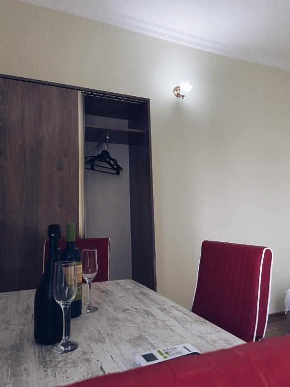 Postel nebo postele na pokoji v ubytování Hotel Horizont!