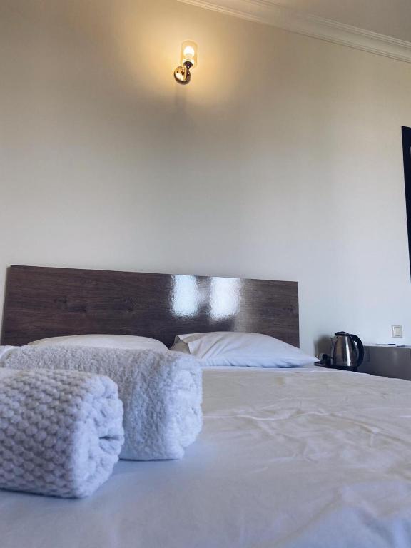 Postel nebo postele na pokoji v ubytování Hotel Horizont!