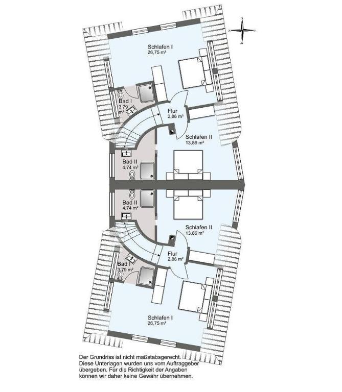 Půdorys ubytování Landhaus Glowe