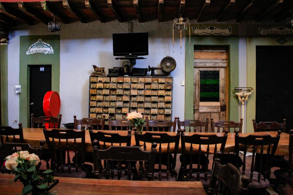 TV a/nebo společenská místnost v ubytování Hotel Boutique Don Porfirio