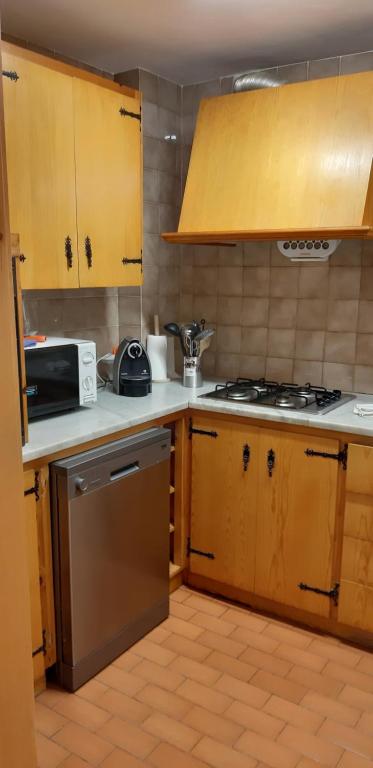 Kuchyň nebo kuchyňský kout v ubytování APARTMENT NATURA
