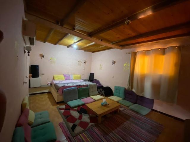 a room with a bed and a couch and a table at Happy Camp in Nuweiba