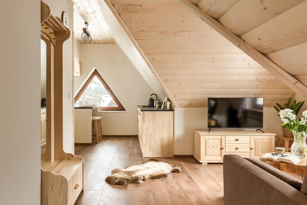 Televízia a/alebo spoločenská miestnosť v ubytovaní Apartamenty VILLA SKI-BÓWKI