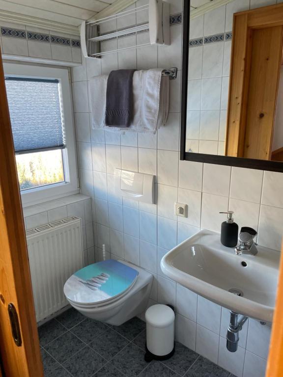 Koupelna v ubytování Fesengut