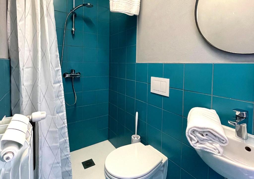 Koupelna v ubytování Hotello Hostel