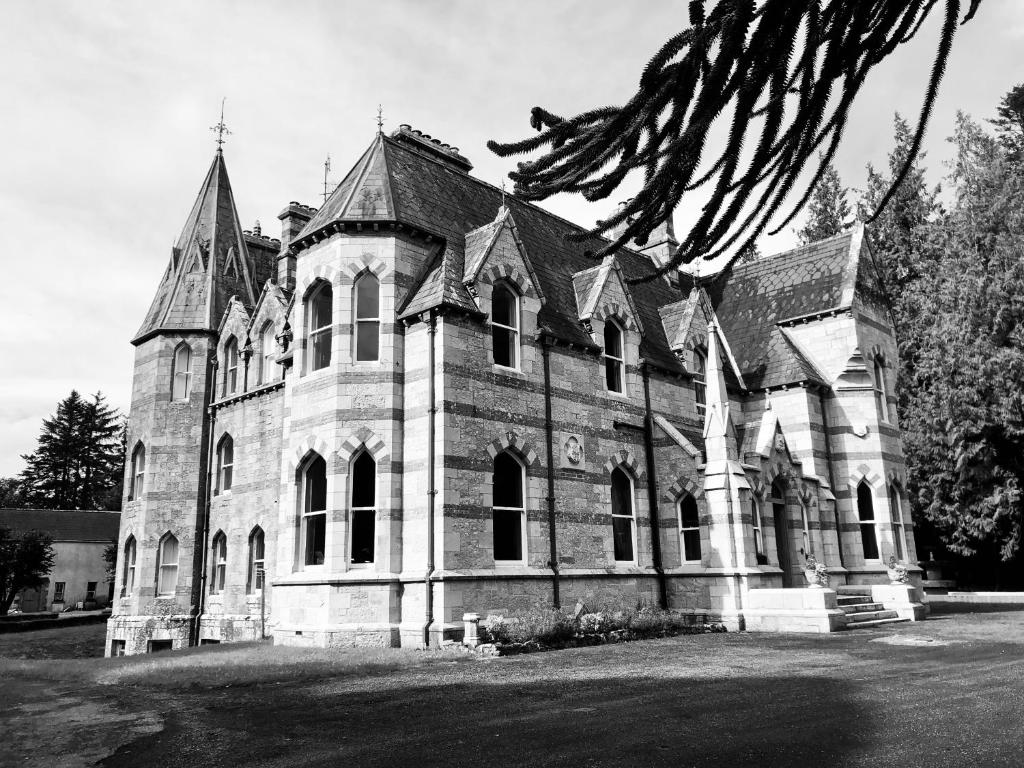 a black and white photo of an old building at Edmondstown House in Ballaghaderreen
