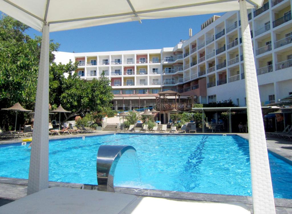 a view of the hotel from the pool at Marina Hotel in Ayia Napa