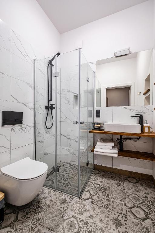 Koupelna v ubytování MONTEZERA sauna i widok na góry