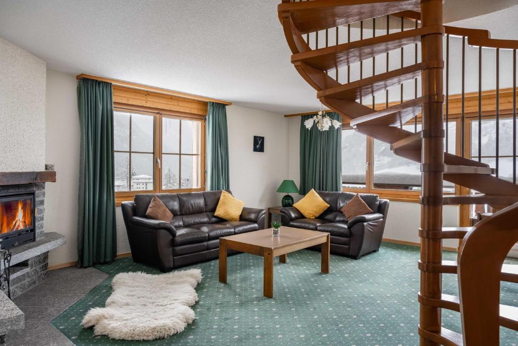 Posezení v ubytování Grichting Hotel & Serviced Apartments