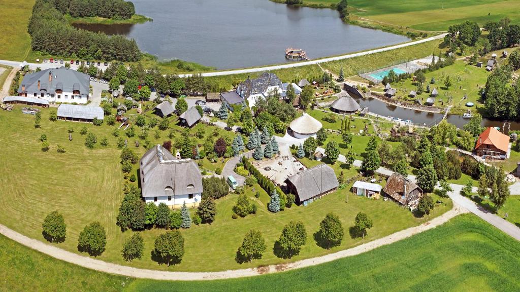 an aerial view of an estate with a house at Vienkiemis in Kretinga