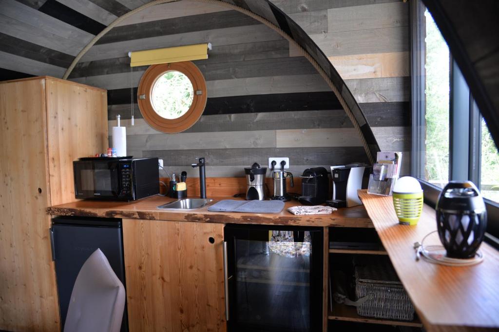 Kuchyň nebo kuchyňský kout v ubytování Lodges des grands crus