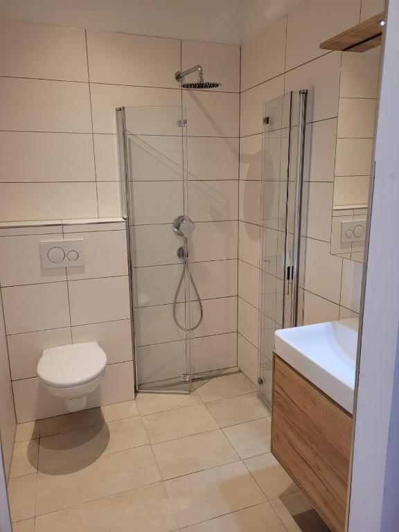 Koupelna v ubytování Sylpaulerhof Aparthotel