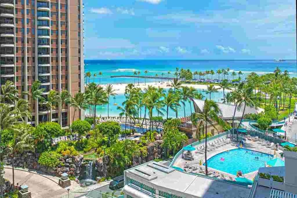 A view of the pool at Ilikai Tower 1137 Yacht Harbor View 1BR or nearby