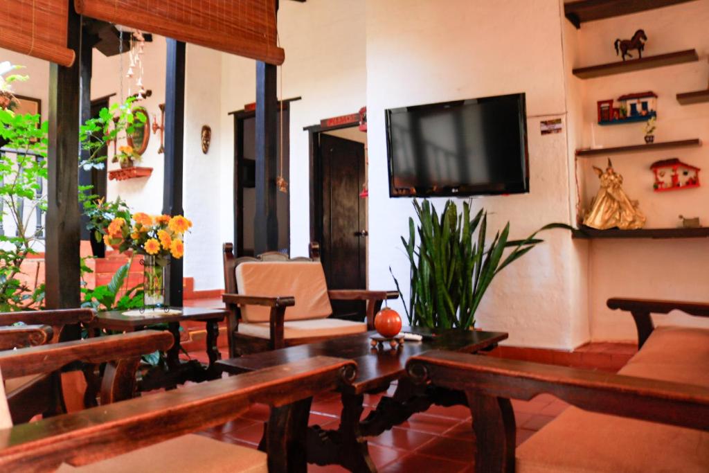 TV a/nebo společenská místnost v ubytování Hermosa Finca "Rancho 4Js"