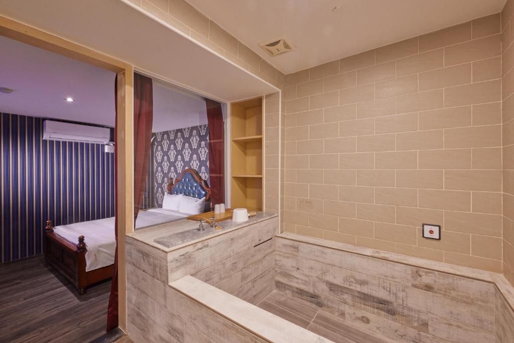 Koupelna v ubytování Kyokusui Hotspring Hotel