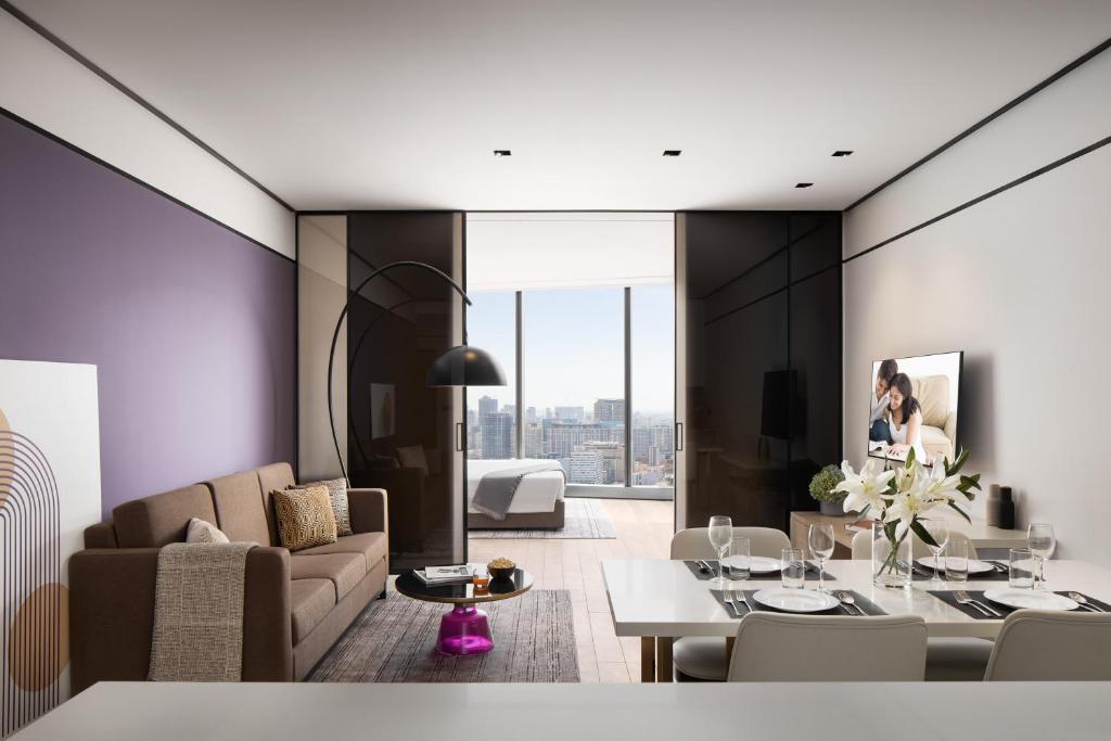 Posezení v ubytování Citadines Flatiron Phnom Penh