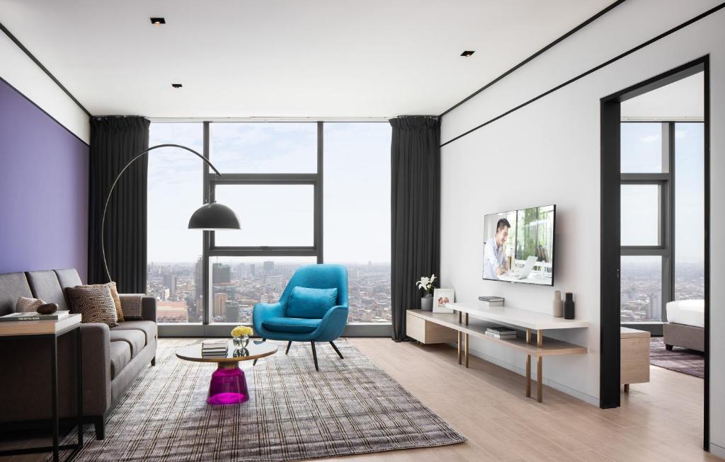 Posezení v ubytování Citadines Flatiron Phnom Penh