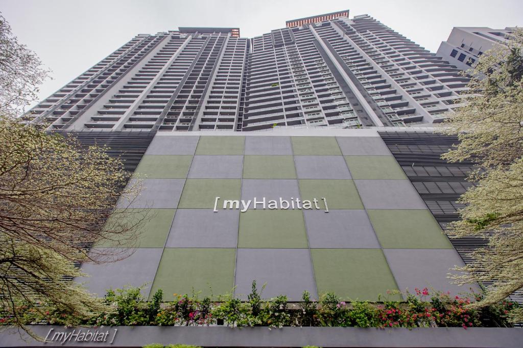 a tall building with the words my habitat painted on it at Rex Ollie @ Myhabitat Condominium in Kuala Lumpur