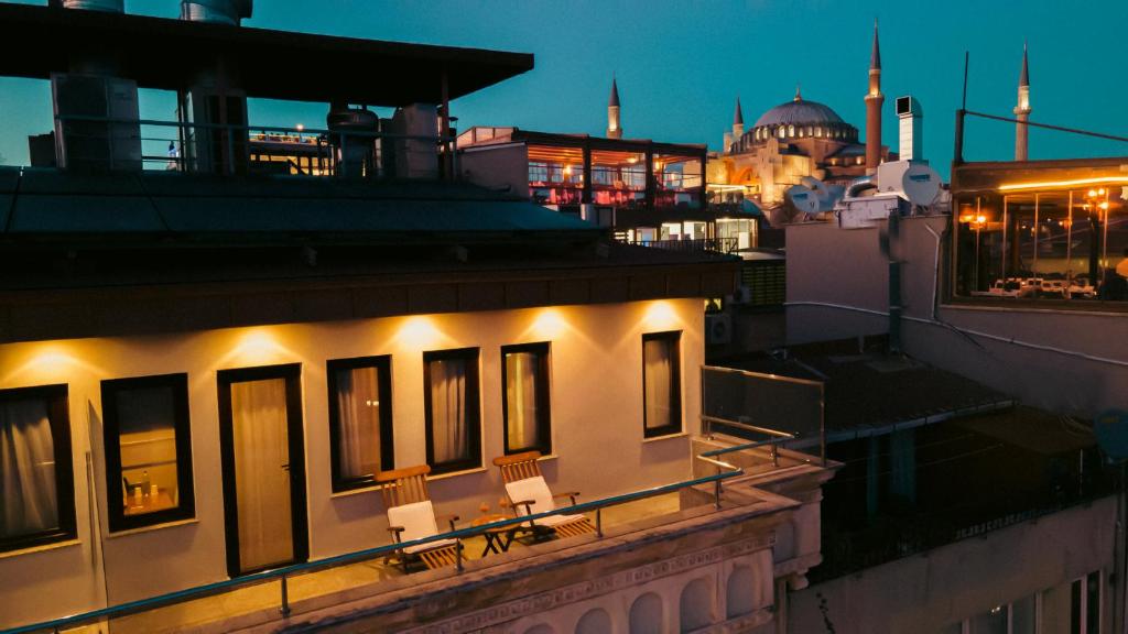 Balkón nebo terasa v ubytování Biz Cevahir Hotel Sultanahmet