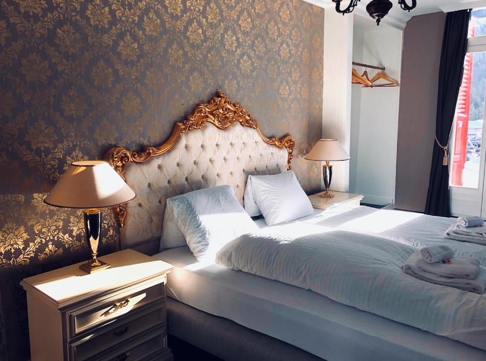Postel nebo postele na pokoji v ubytování Historisches Hotel Bären