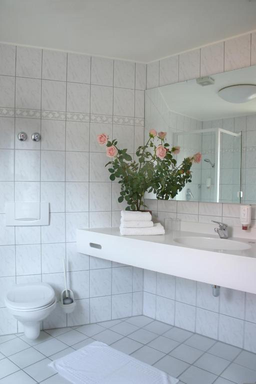 Koupelna v ubytování Weinhotel Rose