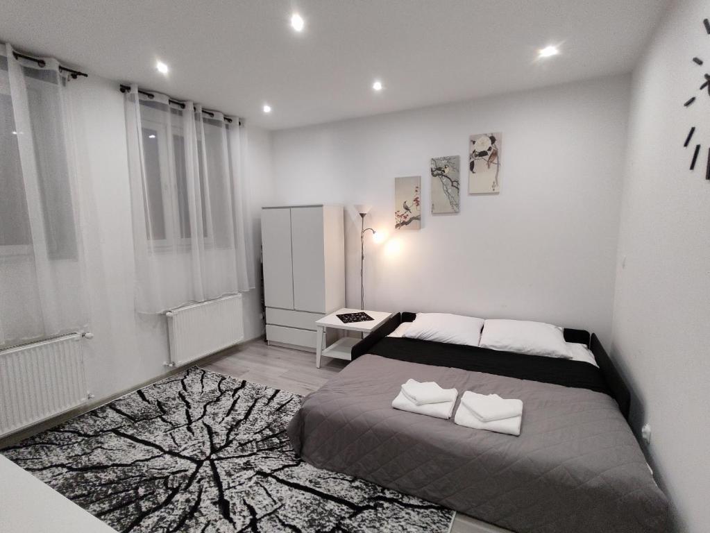 Llit o llits en una habitació de Apartament Sikorki