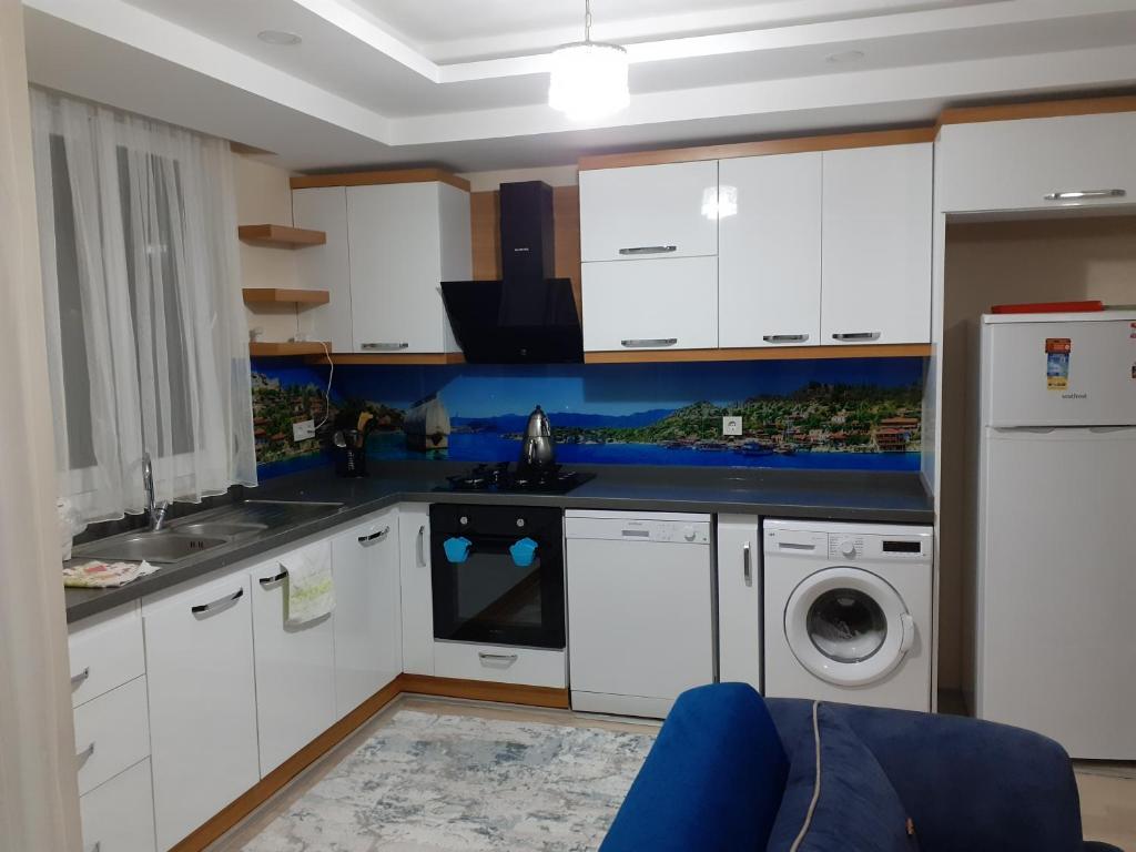 Kuchyň nebo kuchyňský kout v ubytování Çınar Residance