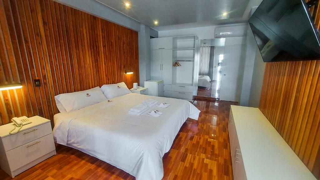 Postel nebo postele na pokoji v ubytování Resort la Fogata Cieneguilla