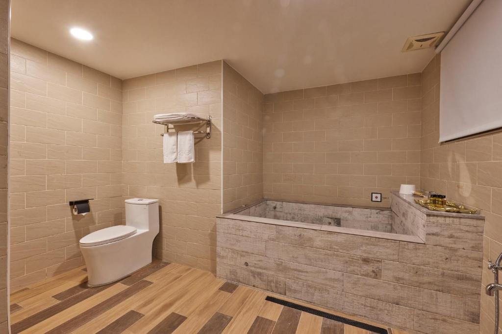 Koupelna v ubytování Kyokusui Hotspring Hotel