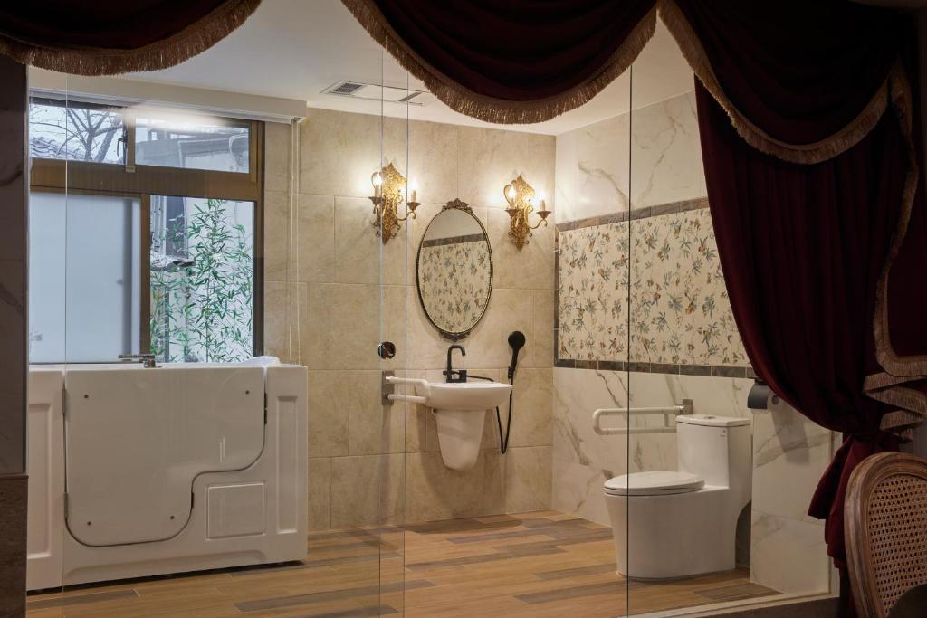 Koupelna v ubytování Kyokusui Hotspring Hotel