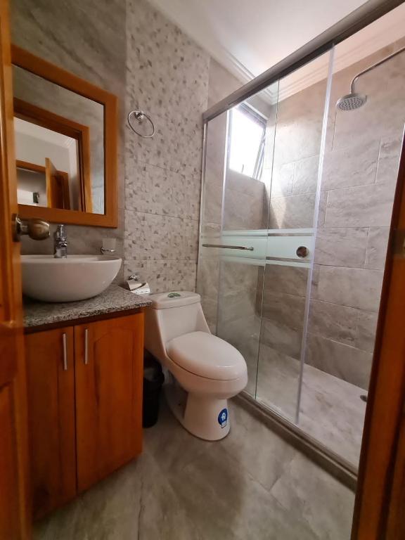 Koupelna v ubytování Hostal Morlaquita