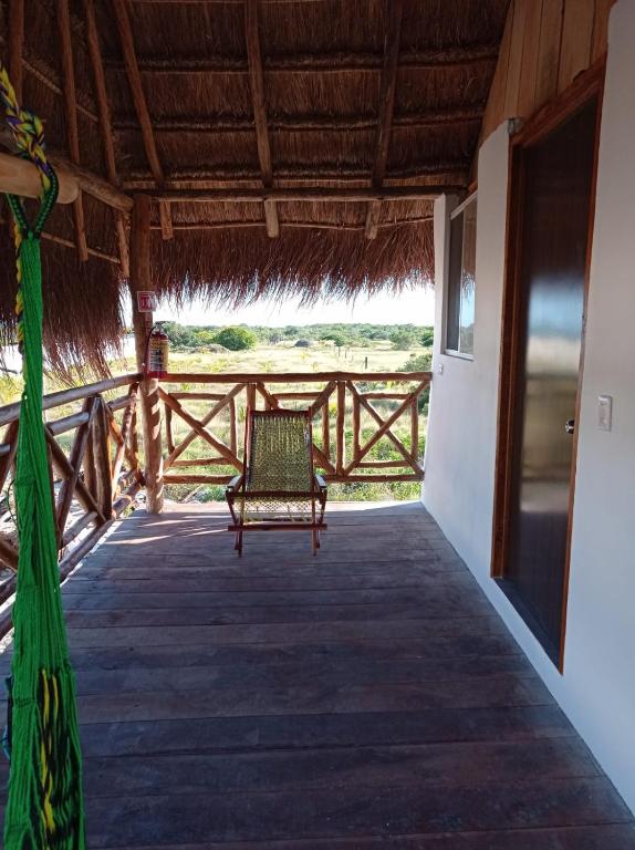 Balkón nebo terasa v ubytování Camping y Cabañas Chelem