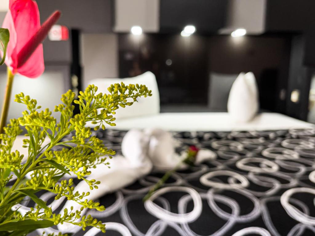 Postel nebo postele na pokoji v ubytování Auto Hotel Mediterráneo