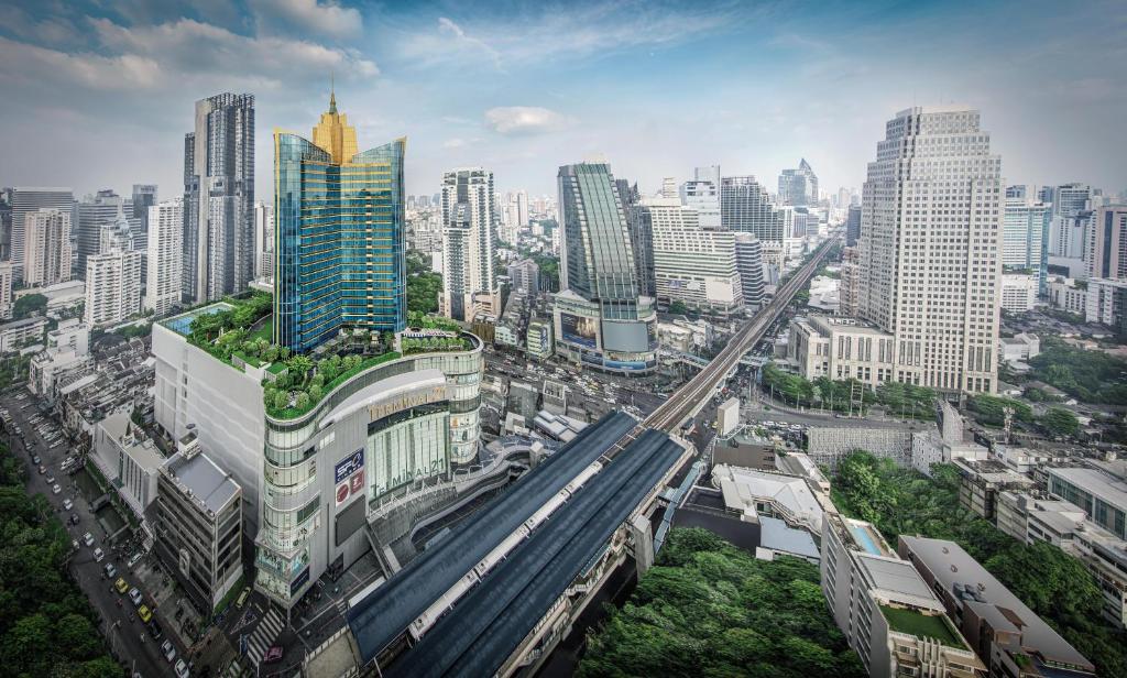 Nespecifikovaný výhled na destinaci Bangkok nebo výhled na město při pohledu z hotelu