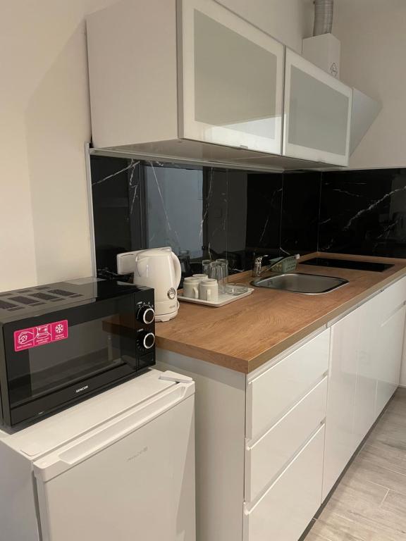 Kuchyň nebo kuchyňský kout v ubytování Apartmant T&T