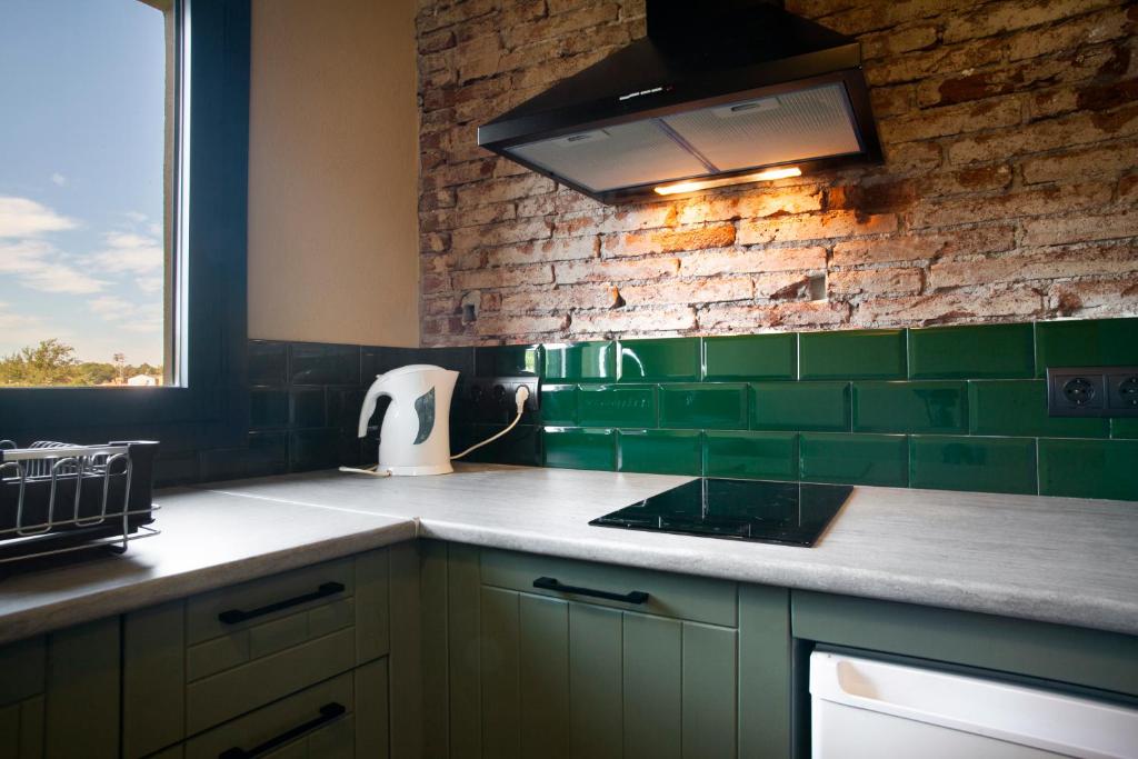 Kuchyň nebo kuchyňský kout v ubytování Priorat Aparthotel