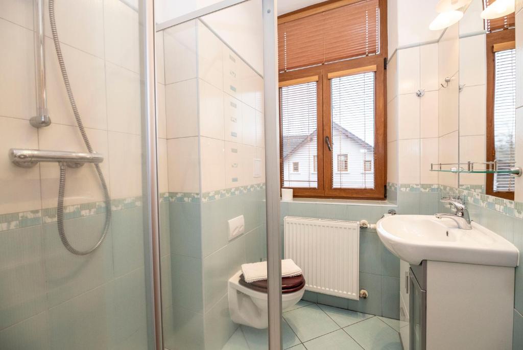 Koupelna v ubytování Penzion Adélka Janské Lázně