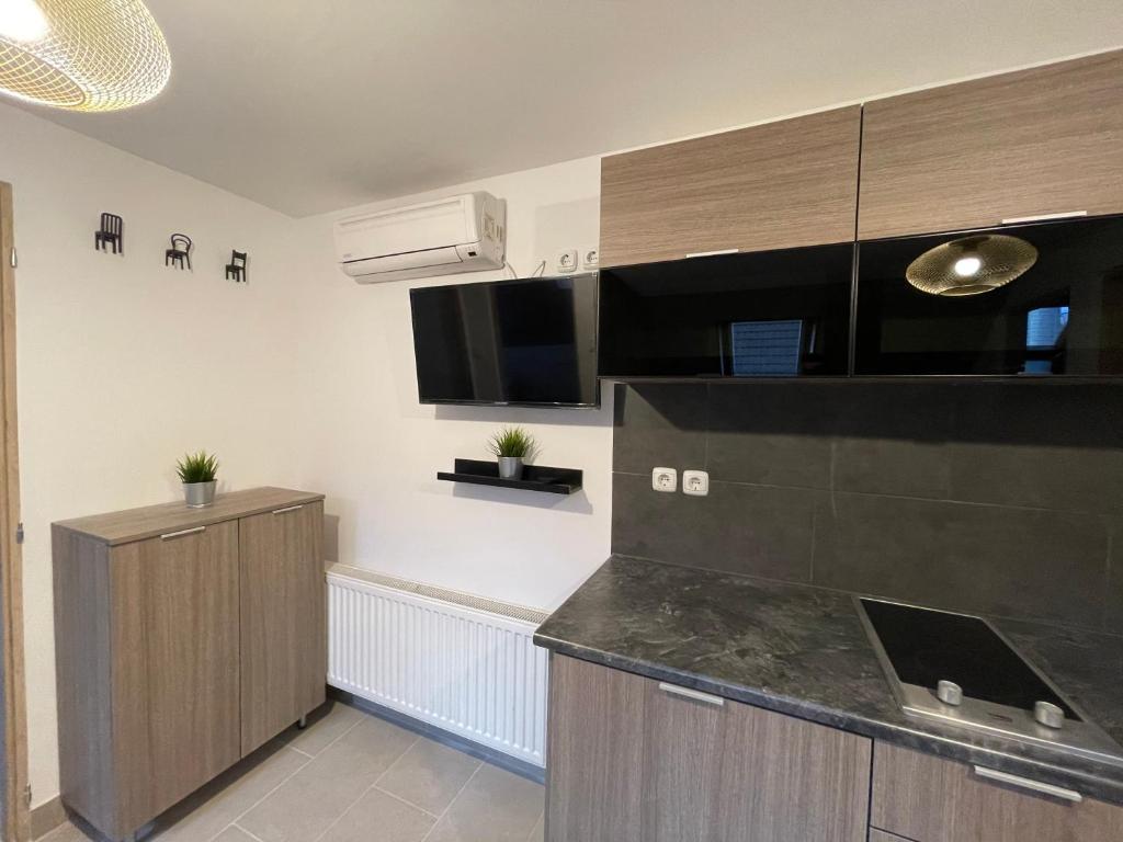 Kuchyňa alebo kuchynka v ubytovaní Smeraldo Apartmanok Siófok