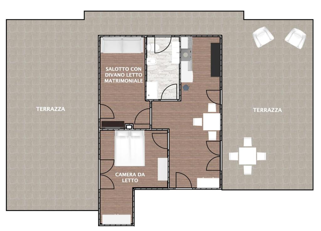Plan piętra w obiekcie Blu Balena - appartamento piano attico con terrazze