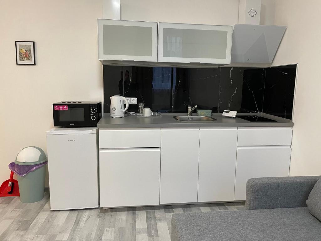 Kuchyň nebo kuchyňský kout v ubytování Apartmant T&T