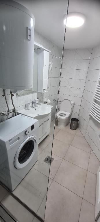 Koupelna v ubytování Apartmani Božović