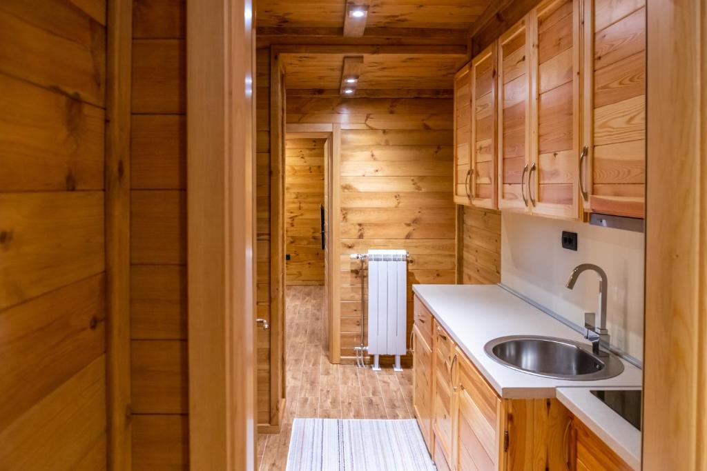 Kuchyň nebo kuchyňský kout v ubytování Apartmani Bor