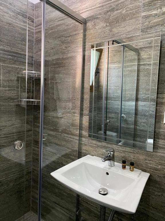 Koupelna v ubytování Hotel Bojko