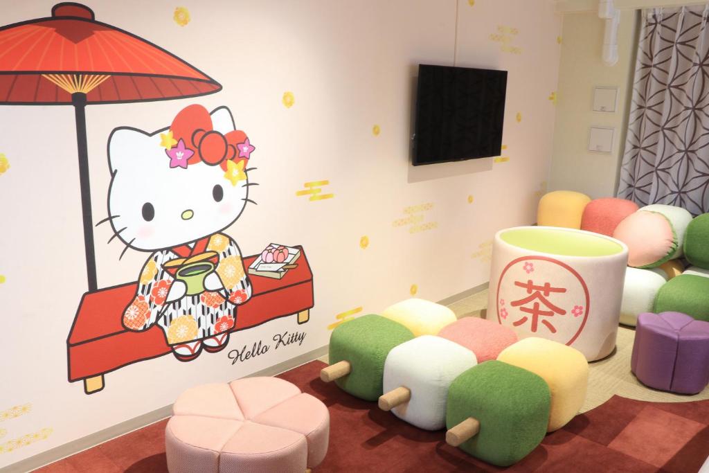 TV a/nebo společenská místnost v ubytování RESI STAY THE KYOTO