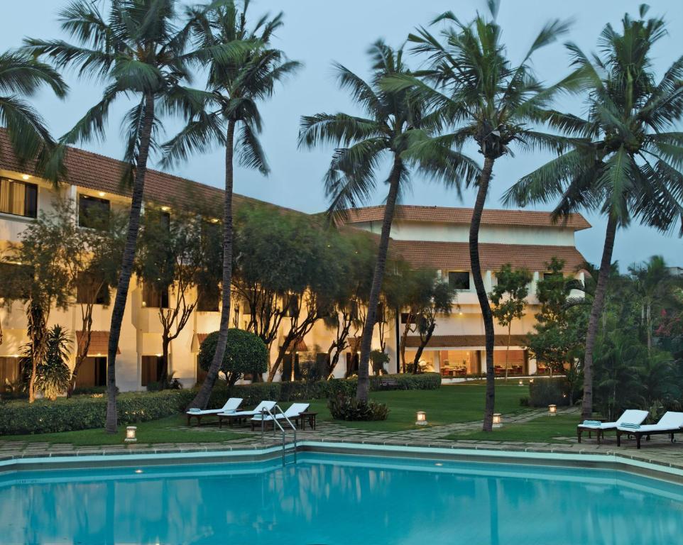 a view of the resort from the pool at Trident Chennai in Chennai