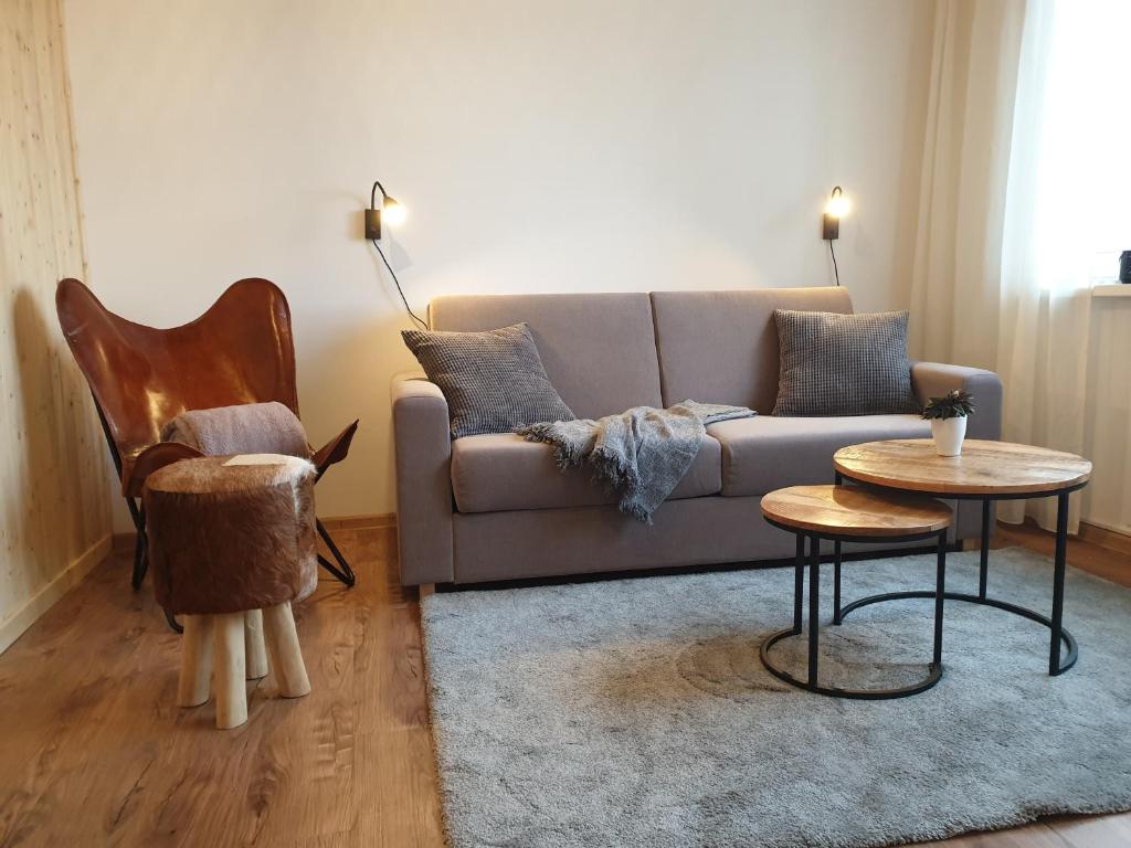 Istumisnurk majutusasutuses Apartmán 12 Stožec