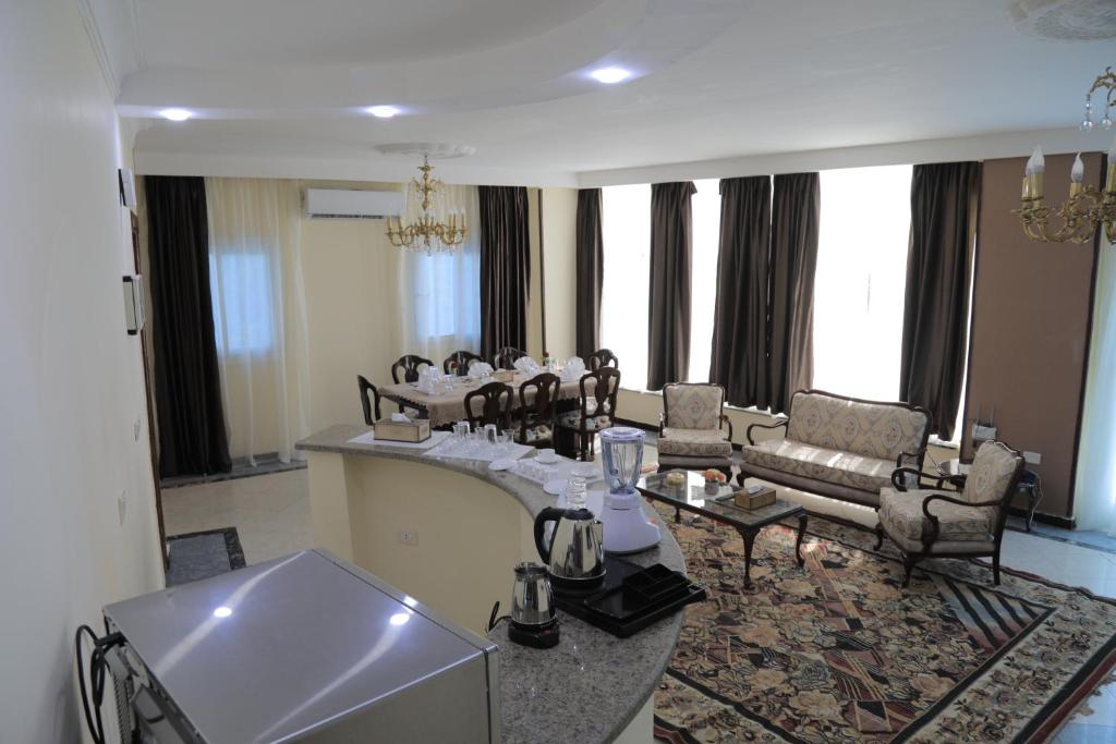 A seating area at Jewel Fayed Hotel