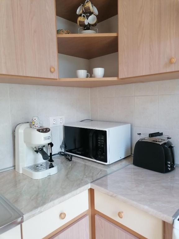 Kuchyň nebo kuchyňský kout v ubytování Szamóca Apartman