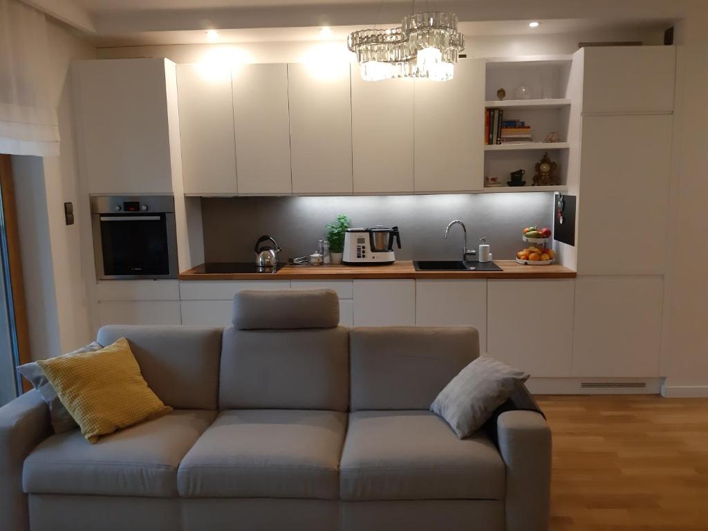 Kuchyňa alebo kuchynka v ubytovaní Apartament Robinia z miejscem parkingowym