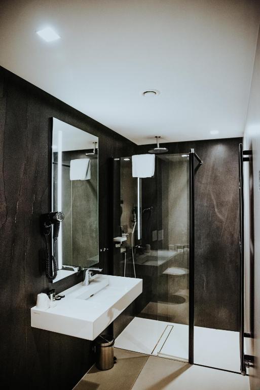 Koupelna v ubytování Hotel Nicolaus